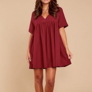 NWT. Burgundy babydoll dress, size medium
